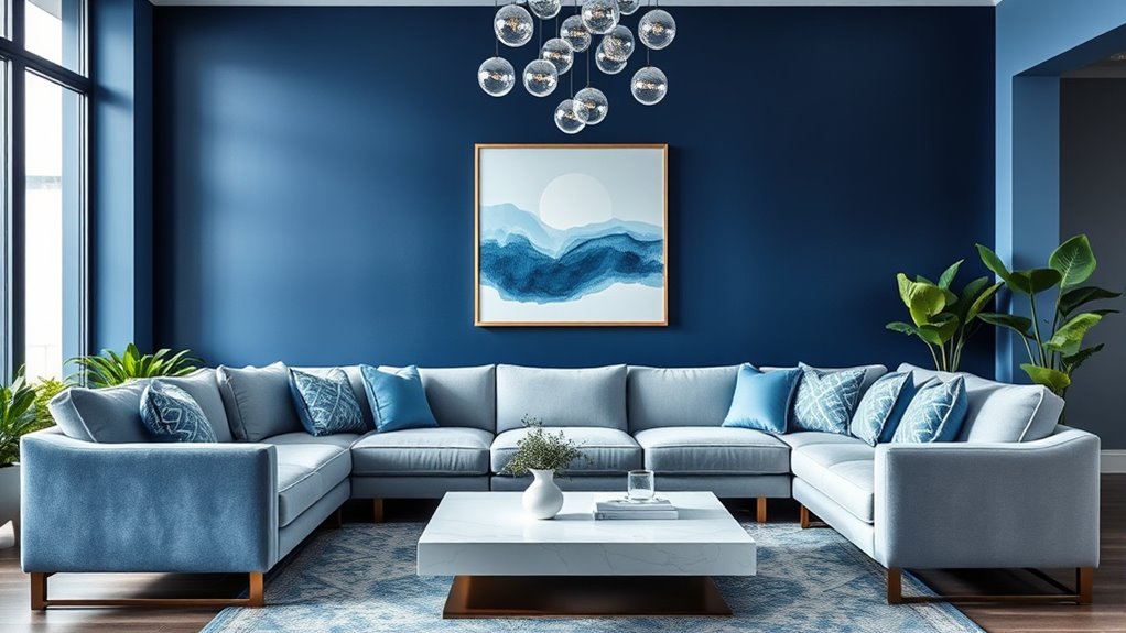 Blue Living Room Decor: Interior Design, Decoration Ideas, And Wall ...