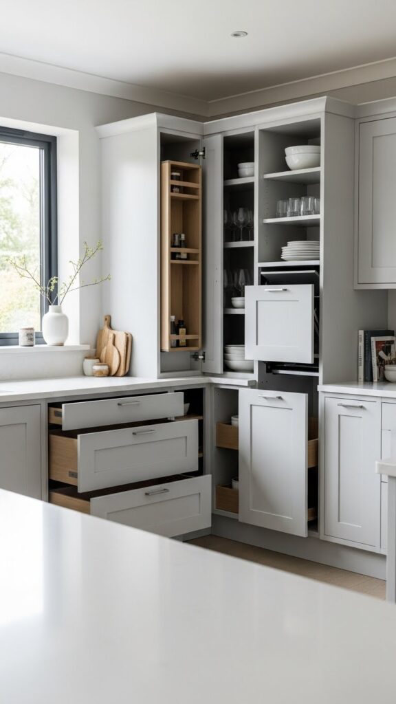 Custom built corner cabinets