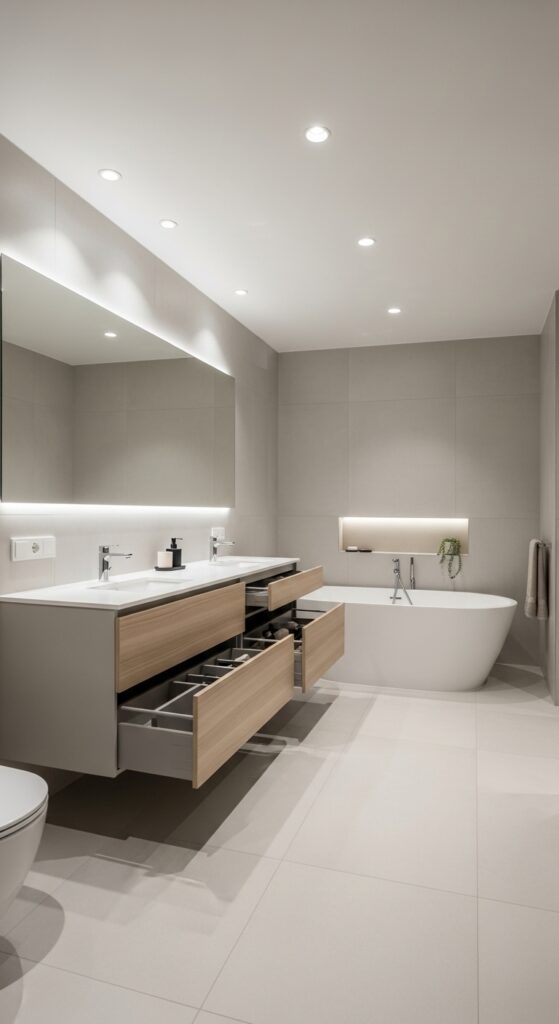 19 Elegant Bathroom Decor Ideas That Feel Luxurious at Home 18 Decluttered Bathroom Space