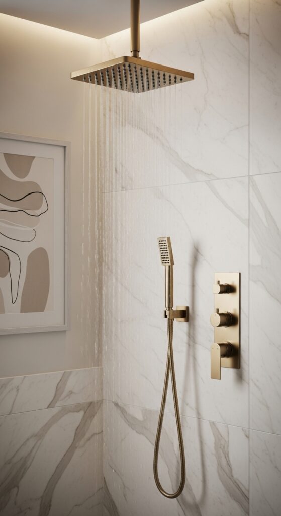 19 Elegant Bathroom Decor Ideas That Feel Luxurious at Home 16 Luxurious Shower Hardware