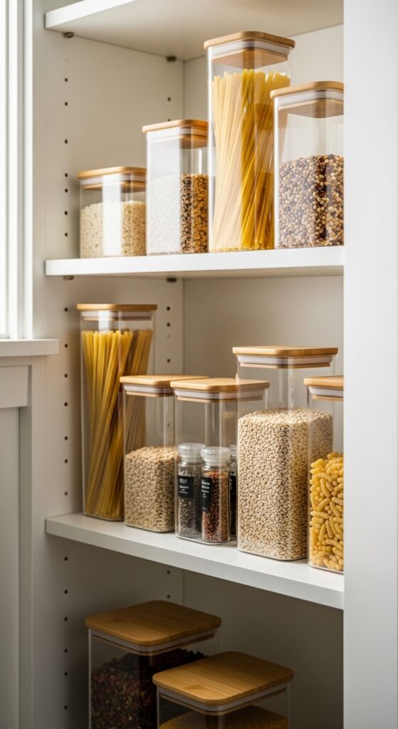 21 Small Kitchen Ideas 2026 That Make Tiny Spaces Feel Huge 16 Clear Storage Containers