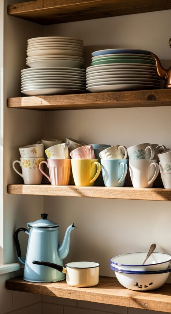 25 Vintage Kitchen Ideas Every Retro Homeowner Will Obsess Over 16 Open Shelving 5