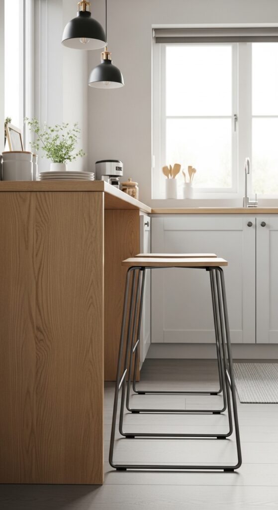 21 Small Kitchen Ideas 2026 That Make Tiny Spaces Feel Huge 18 Slim Bar Stools