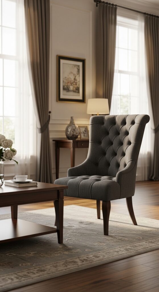 23 Stylish Living Room Chair Ideas for a Cozy and Modern Home 17 Tufted Chair