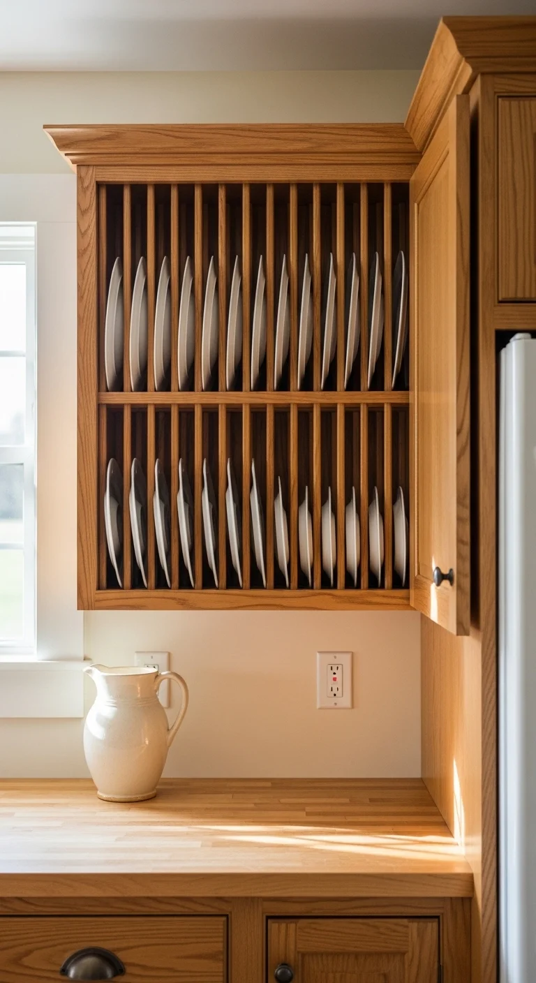 21 Kitchen Cabinet Ideas That Will Completely Transform Your Kitchen 16 Plate Rack Cabinets